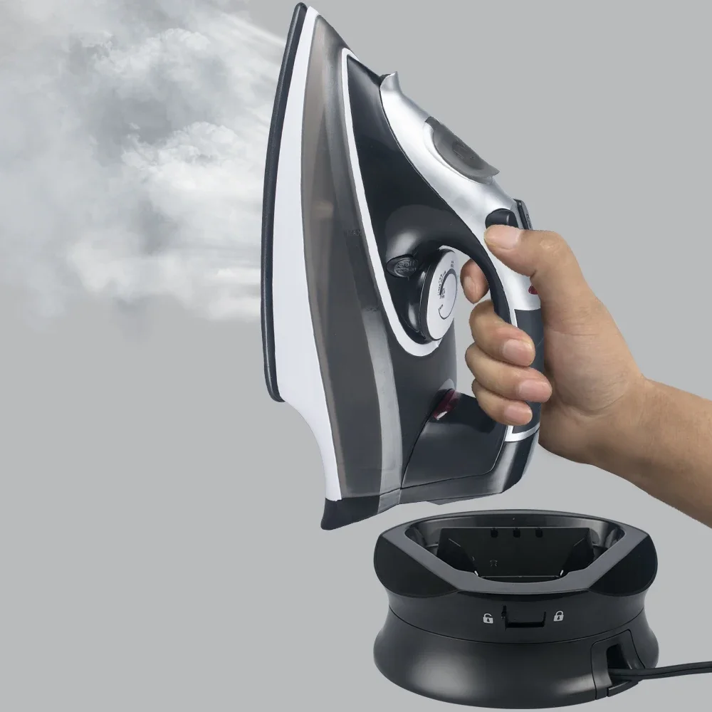 

Cordless Electric Steam Iron Mini Steamer with Ceramic Soleplate for Clothes and Laundry