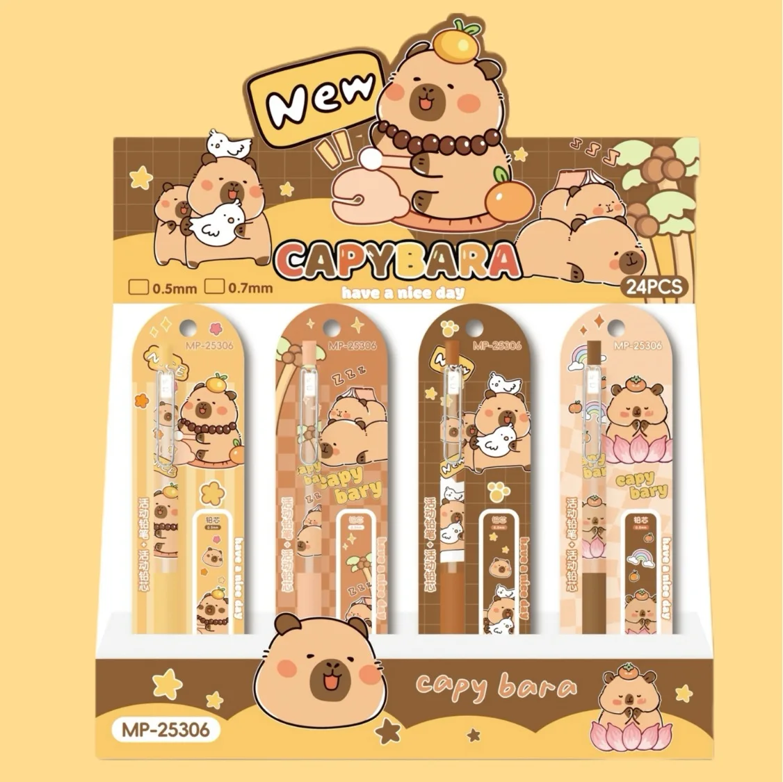 

12 Pcs New Guinea Pig Activity Mechanical Pencil Set Cartoon Automatic Pencil Lead Lead Combination Kapibara Stationery