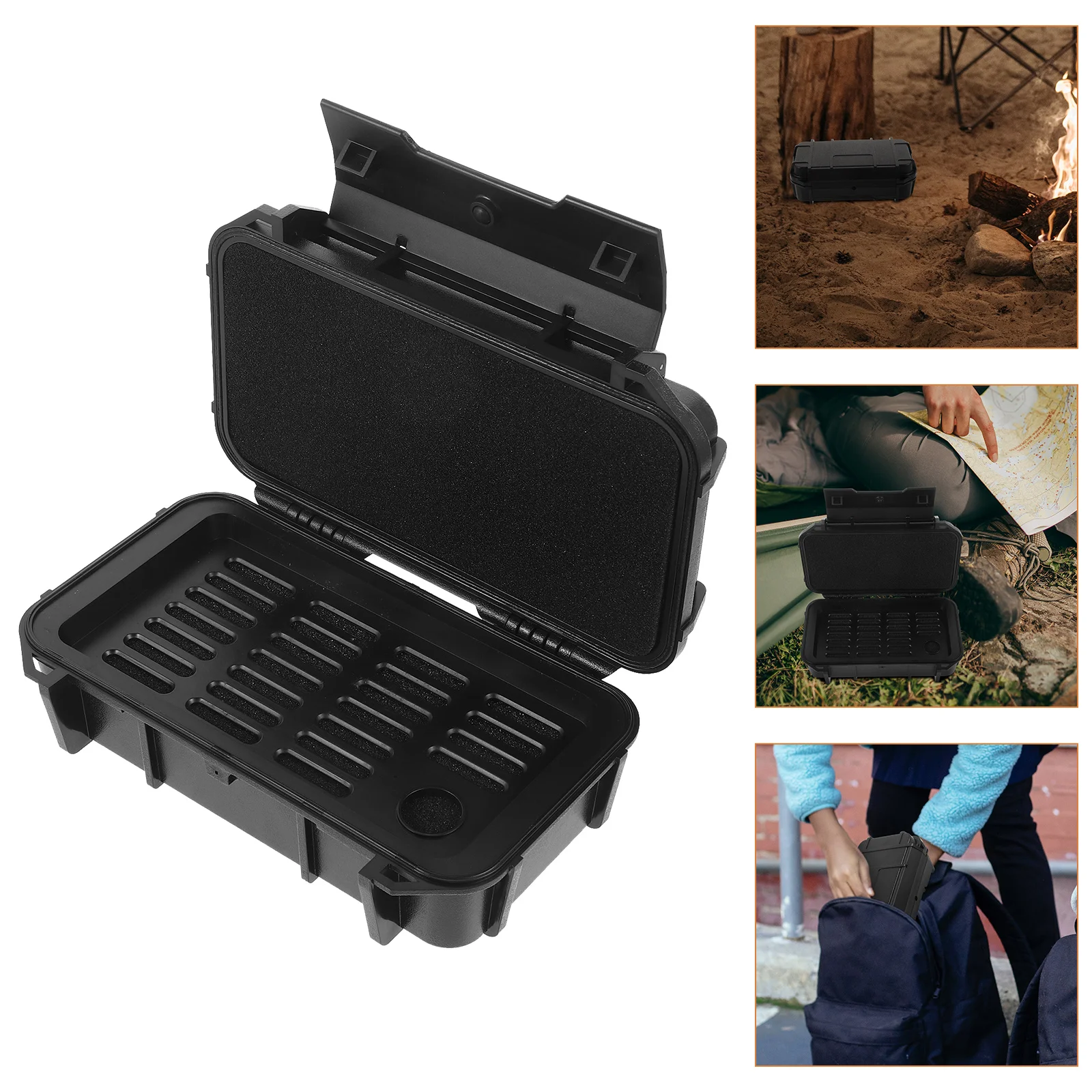 

Shockproof Airtight Outdoor Double-Layer Storage Box Portable Camping Survival Storage Case Shockproof Carrying Case
