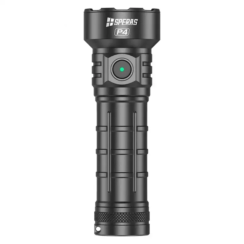 Speras P4 Rechargeable Search Flashlight 4000LM 288M Long‑Throw IP68 Waterproof Torch Light 21700 Type‑C Emergency Flashlight