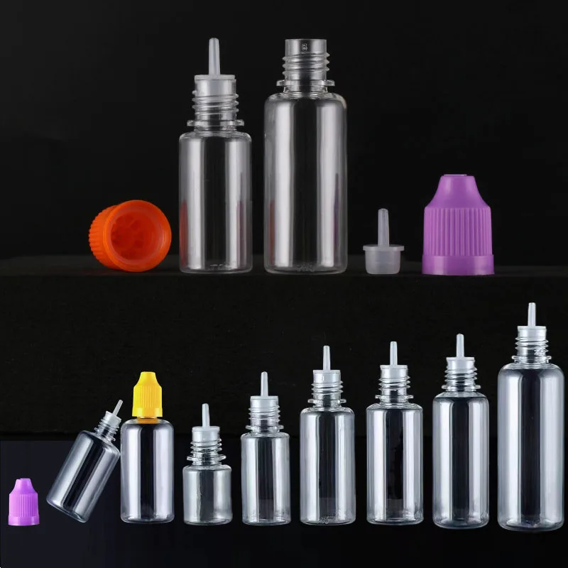 

30Pcs 3ml-120ml PET Empty Squeezable E Eye Liquid Dropper Bottles Vape Oils Drop Bottle Containers With Color Caps With Funnels