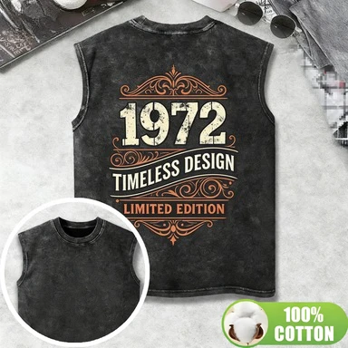 Men's sleeveless vest with retro theme. Unique design and full of nostalgic charm. Men's sleeveless vest
