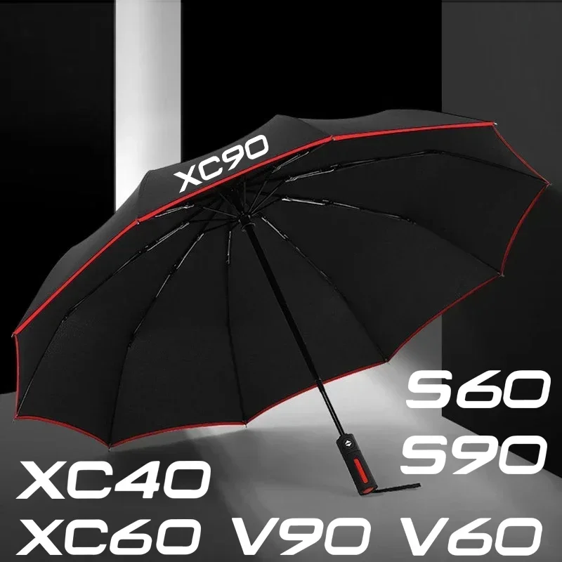 Car Automatic Folding Windproof Sunshade Umbrella For Volvo XC90 XC60 XC40 V90 V60 V50 V40 S90 S80 S60 S40 T5 T6 AWD Accessories