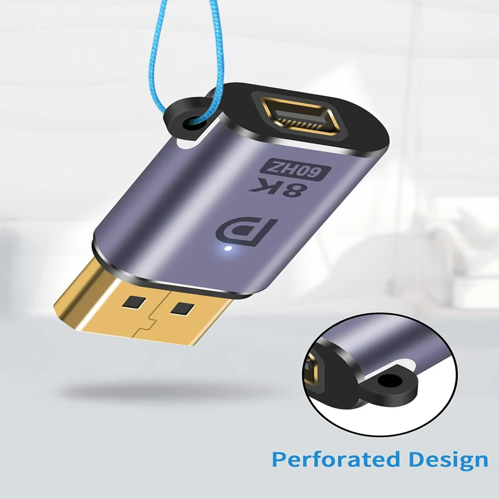 Connecteur d'extension bidirectionnel mâle vers femelle pour moniteur PC, adaptateur Mini DP vers DP, Displayport vers Mini Displayport, 8K @ 60Hz