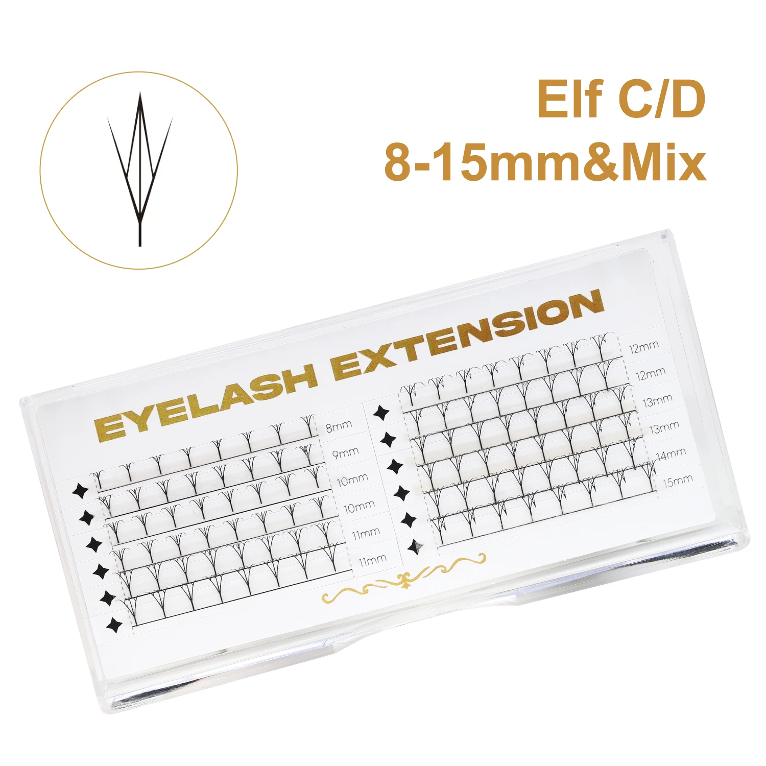 Neue Tinsel Vorgefertigte Fächer-Wimpernverlängerungen Holographische Anime Tower Tips Pro Made Wimpern Comic Feather Super Weiche Falsche Wimpern – Detail 15