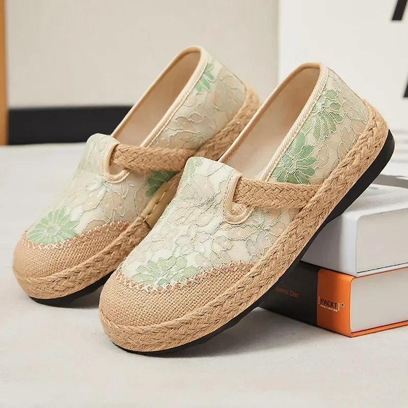 Spring 2025 women's shoes, new antique style shoes, ethnic style Hanfu women's shoes, single foot breathable loafers