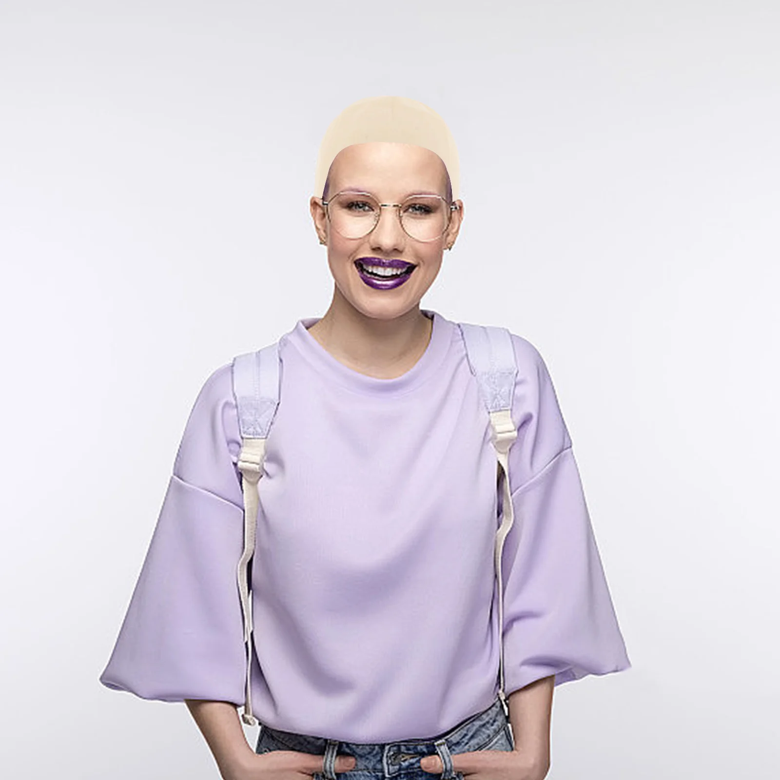 Latex Bald Cap Cosplay Hat for Halloween Costume Role Playing Funny Headwear Adults Kids DIY Mask Accessory