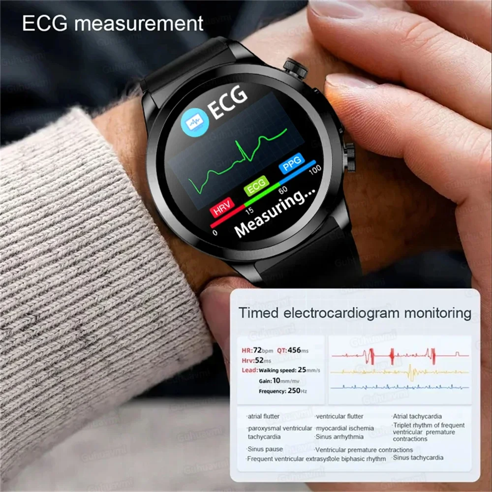 EKG ppg Smartwatch Männer Laser behandlung Gesundheit Herzfrequenz Blutzucker Gesundheit Tracker Saphirglas Smartwatch für Huawei Xiaomi