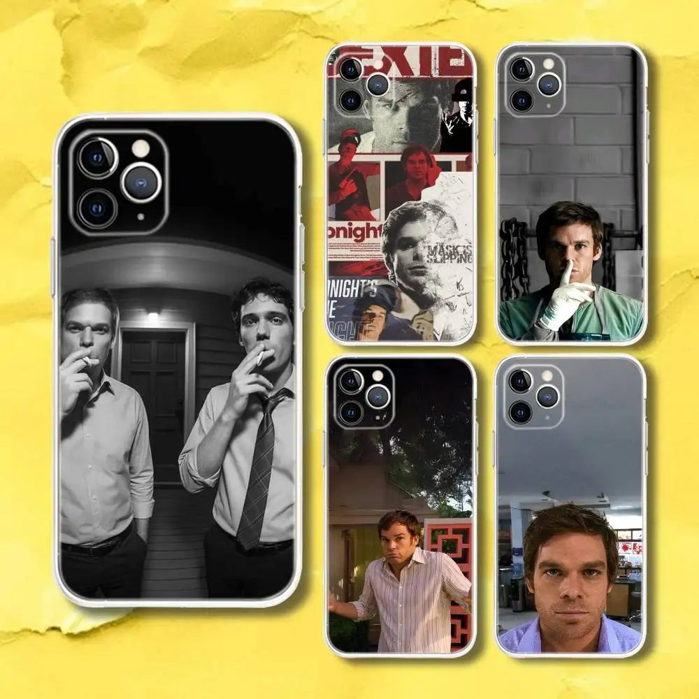 

D-Dexter Morgan Phone Case For iPhone 17,16,15,11,12,14,13 Pro Max Plus Mini X,XS,XR,7,16E Air Transparent Cover Fundas