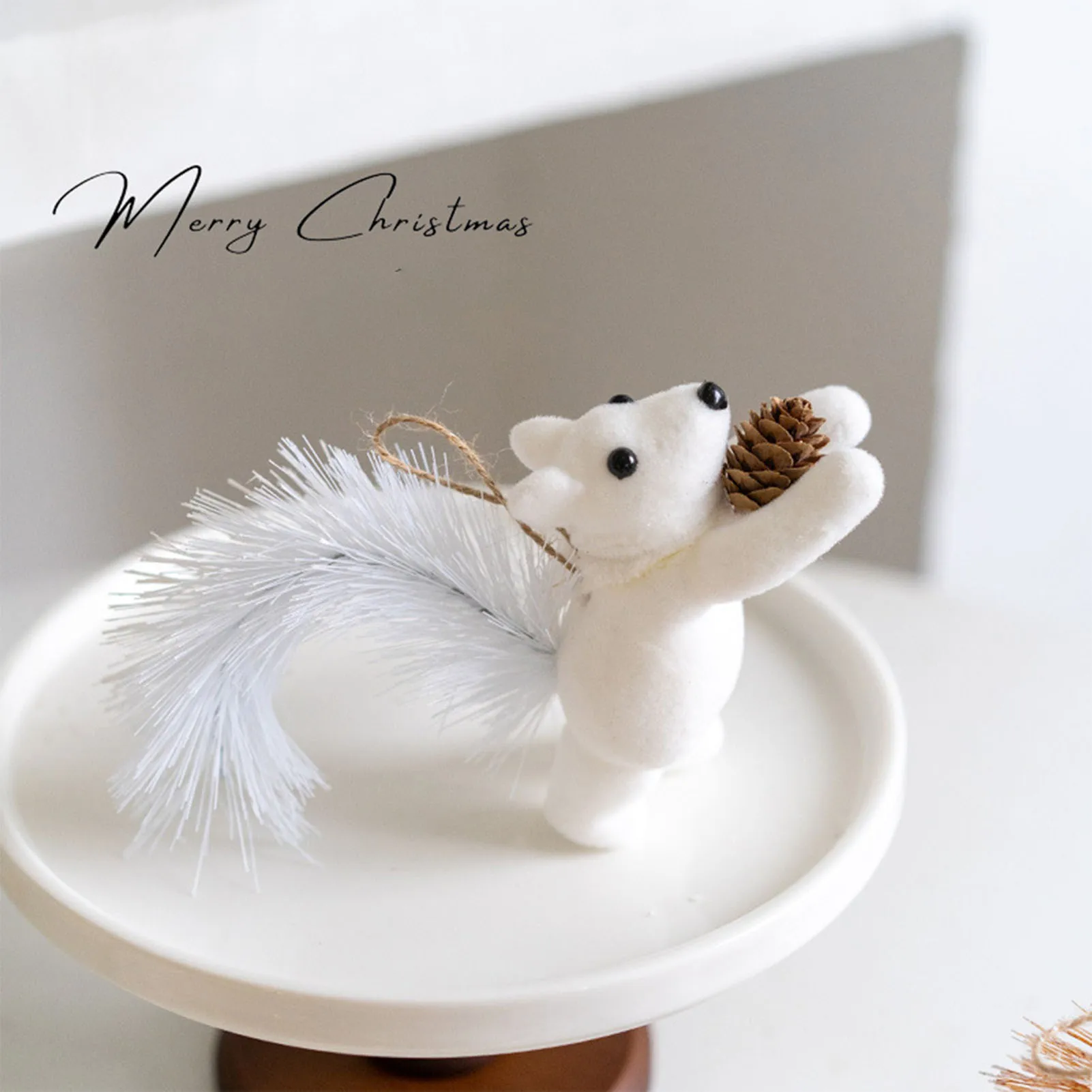 Christmas Squirrel Hanging Ornaments Fruit-Carrying Squirrel Hanging Ornament for Backpack Indoor Table Decor