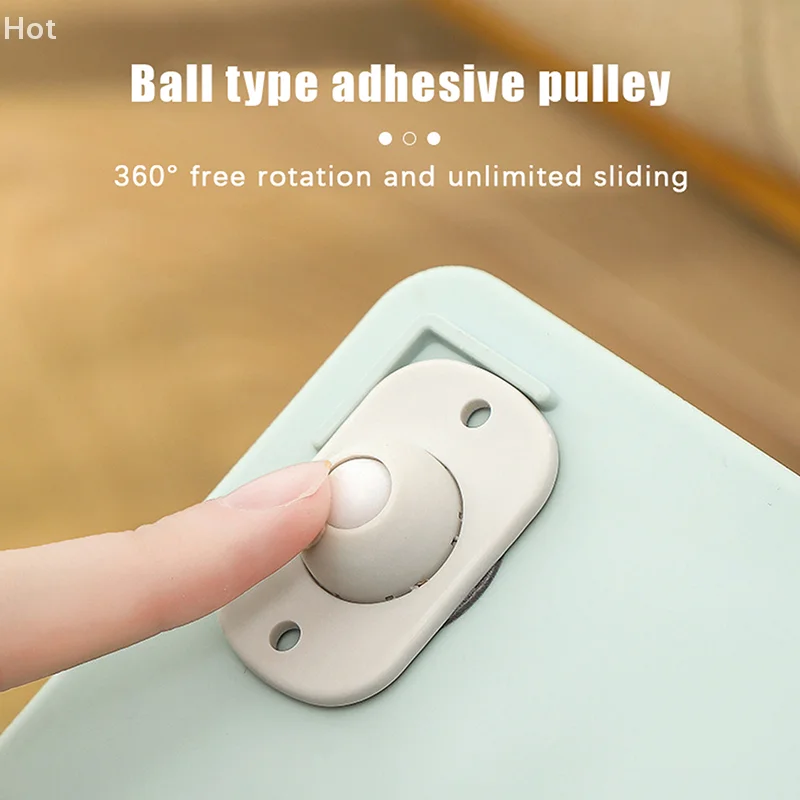 Mini roulettes pivotantes auto-adhésives, 4 pièces, roues rotatives à poulie universelle pour poubelle, boîte de rangement de meubles inférieure