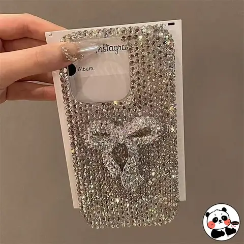 Luxury Bling Bow Diamond Phone Case For Redmi Note 10 9 Pro Max 10S 10T 9S 8 8T 7 6 5 Pro 4 4X 4G 5G Glitter Rhinestone Cover