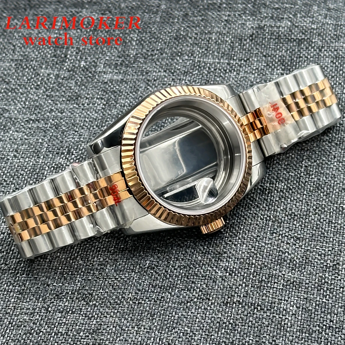 36mm 39mm silver gold rose gold 2-tone grooved case sapphire glass is suitable for NH35 NH36 NH34 ETA2824 PT5000 movements - Image 3