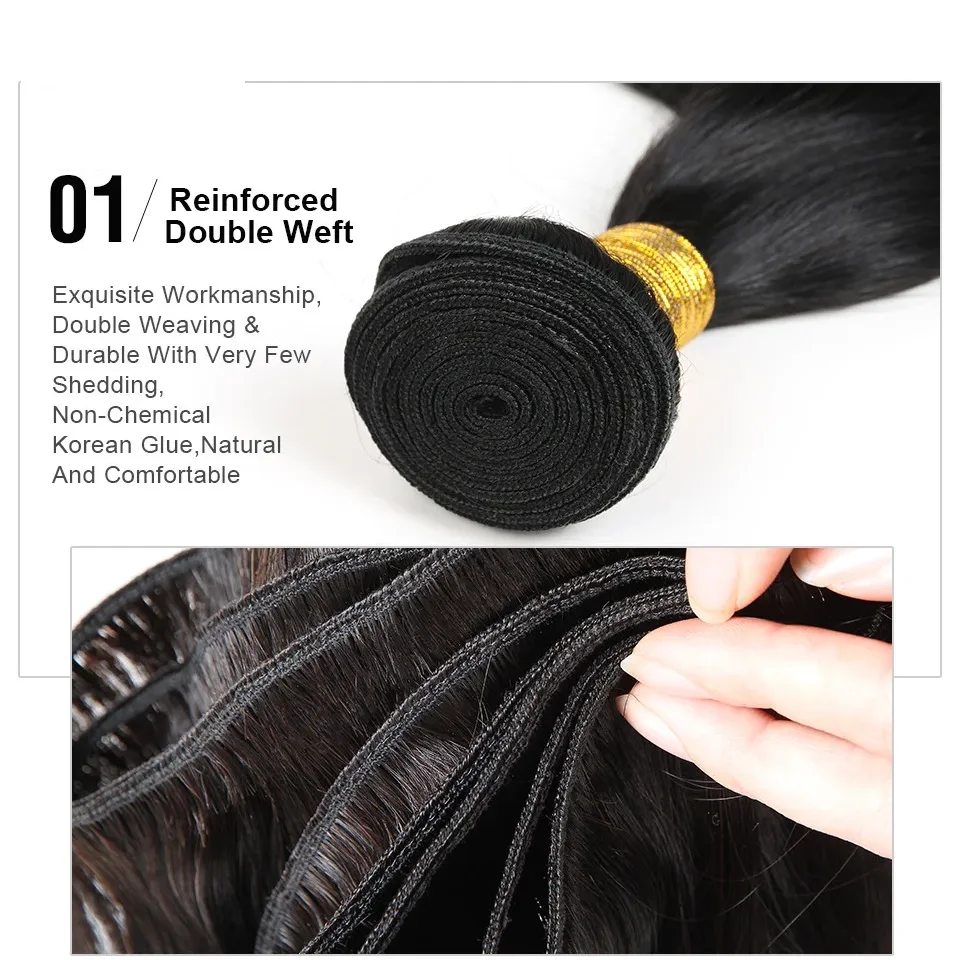 Extensiones de cabello humano ondulado de 50 pulgadas, extensión de cabello humano 100% brasileño, 1 paquete para mujeres, tejido de cabello Remy
