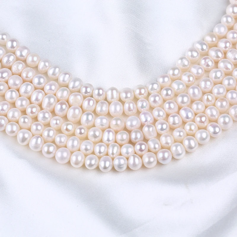 

7-8mm White Potato Freshwater Pearl Strand Wholesale For Women Jewelry Making