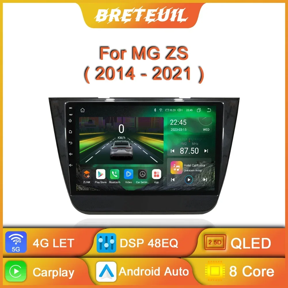 For MG ZS 2014-2021 Car Radio Android Multimedia Video Player GPS Navigation Carplay Touch Screen Auto Stereo Intelligent System