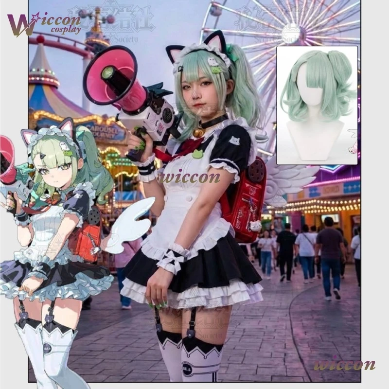 Youk Game Zenless Zone Zero Dreaming Angel Sunna Cosplay Vestido de Sirvienta Peluca Disfraz de Té de la Tarde Dulce para Mujer Conjunto Completo con Bolsa