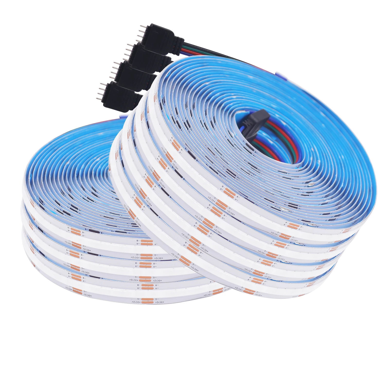 RGB COB LED Strip Light High Density 576LEDs/M Flexible LED Tape Light Dimmable Linear Ribbon DC5V 12V 24V 1-5M/Roll Room Decor