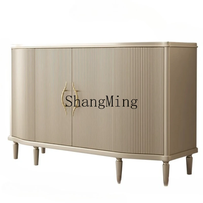 

CL solid wood dining side cabinet modern simple integrated wall kitchen champagne floor locker small apartment