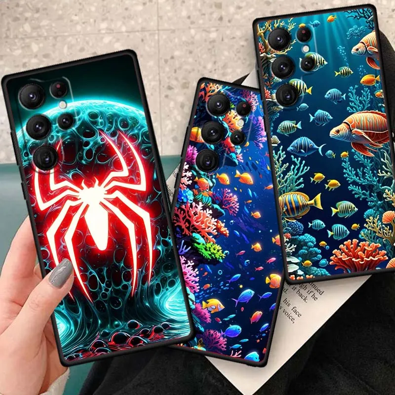 

Anime Biology Design Cover For Samsung Galaxy S26 S25 S24 S23 S22 S21 S20 Ultra Plus FE 5G Black Soft TPU