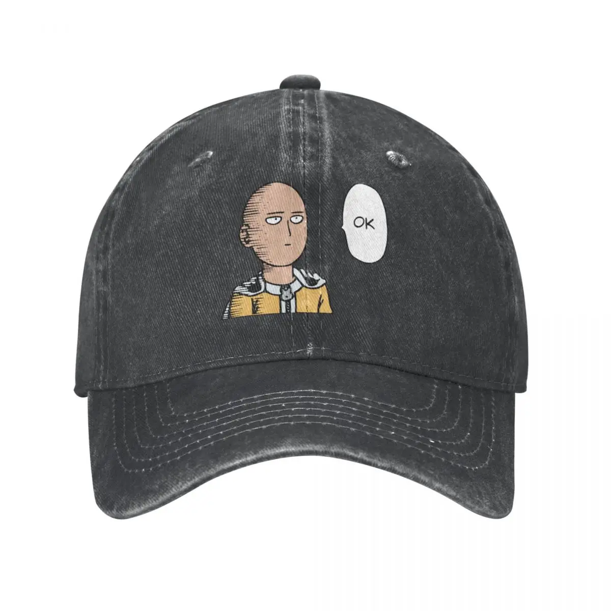 One Punch Man Unisex Baseball Caps Funny Anime Distressed Denim Caps Hat Casual Outdoor Running Golf Adjustable Snapback Cap