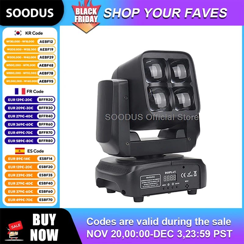 

Lights Dj 4*30W Moving Head Light LED RGBW DMX512 Control For Party Disco Club Light DJ Equipment Stage Effect Lighting Stage