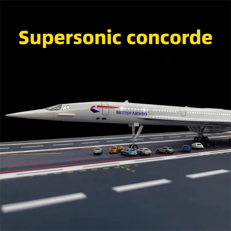 British Aircraft Concorde 1/125 scale resin 50cm model airplane, supersonic jet aircraft toy, miniature item, boy's collectible.