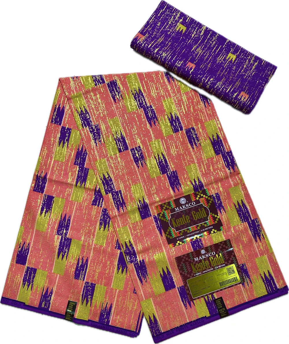 Tissu Kente d'Avertissement localité 100% Coton, Imprimé Africain, Pdesktop, Nigeria, Ghana, 6 Yards, Couture de Robe pour Femme