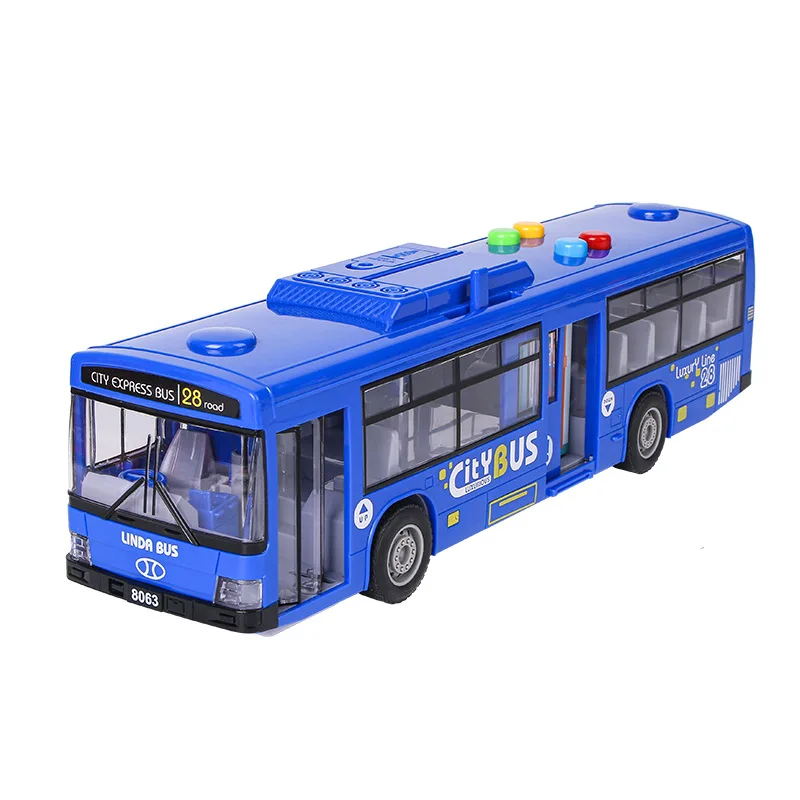 Großes Simulationsbus-Spielzeug, leichte Musik, zurückziehbares Automodell, hochwertiger Stadtbus, Junge, Kinder, pädagogisches Spielzeug, Geschenk