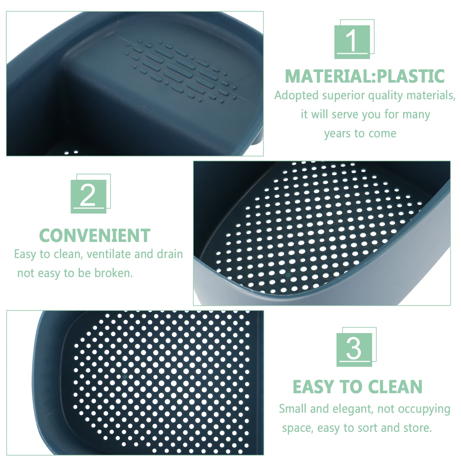 

Plastic Drain Basket Sink Storage Rack Holder Drainer Vessel Strong Load Easy Clean Ventilate Dry Kitchen Faucet Narrow Place