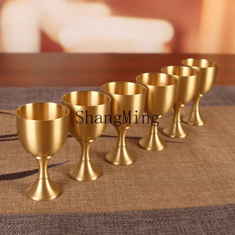 DSA high-grade small wine tall Baijiu cup one cup household small pure copper offering cup