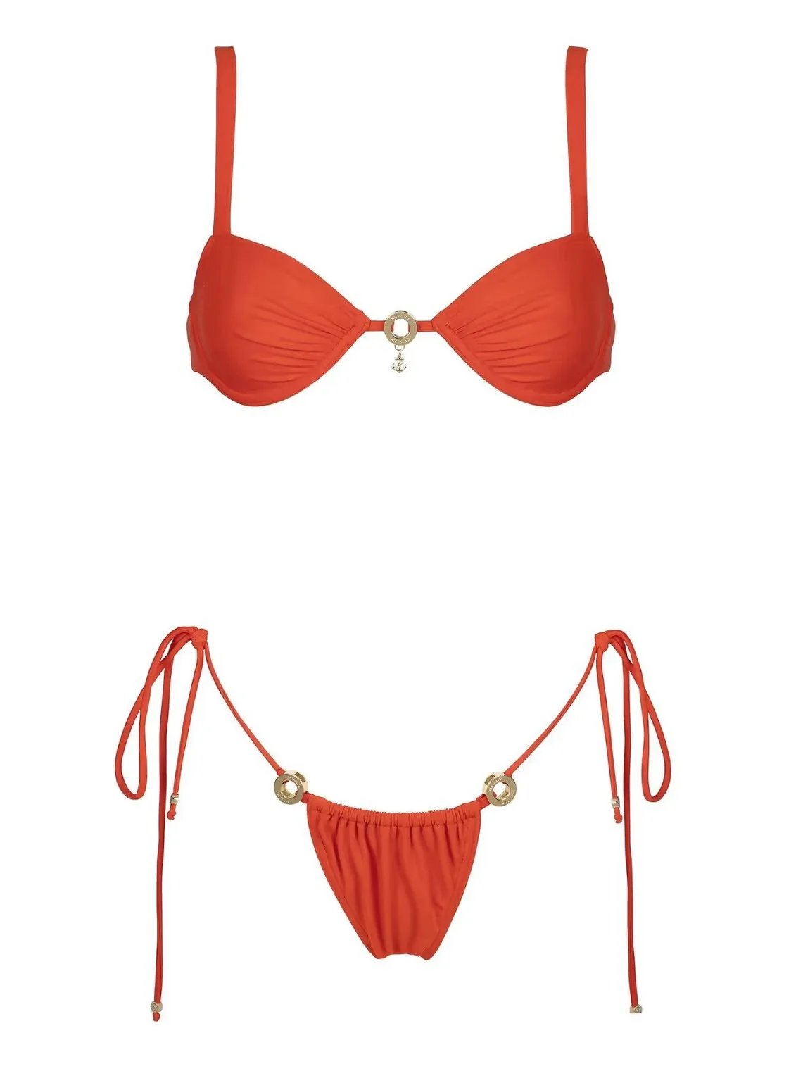 

Red Push-Up Bikini Set Underwire Swimwear Lacing-Up Women's Bathing Suit Beachwear 2025 New Style Women's Swimsuit