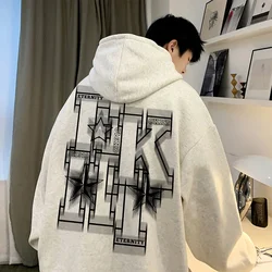 Autumn Fleece Oversized Hoodies For Men Hip Hop Letter Printed Hooded Sweatshirts 2024 New Y2K Streetwear Pullover Hoody