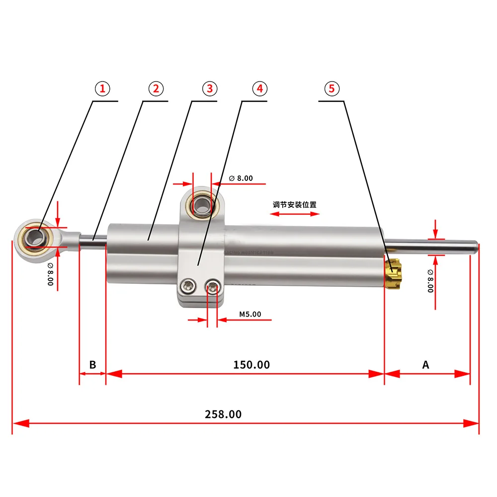 Motorcycle Accessories Universal Adjustable Damper Steering Stabiliz 258mm For Kawasaki Yamaha Honda BMW Suzuki Harley Aprilia