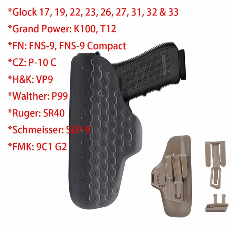 Tactical Glock 17 19 22 23 Covert G-9 IWB Holster Hunting Pouch Gun Glock17 Glock19 Walther P99 CZ P10 C Ruger SR40