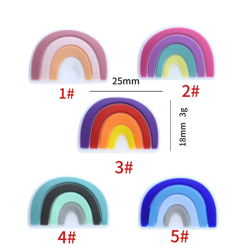 5/10Pcs Mini New Rainbow Silicone Beads Cartoon Pacifier Toy Accessories Beads For Jewelry Making Bulk DIY Bracelet