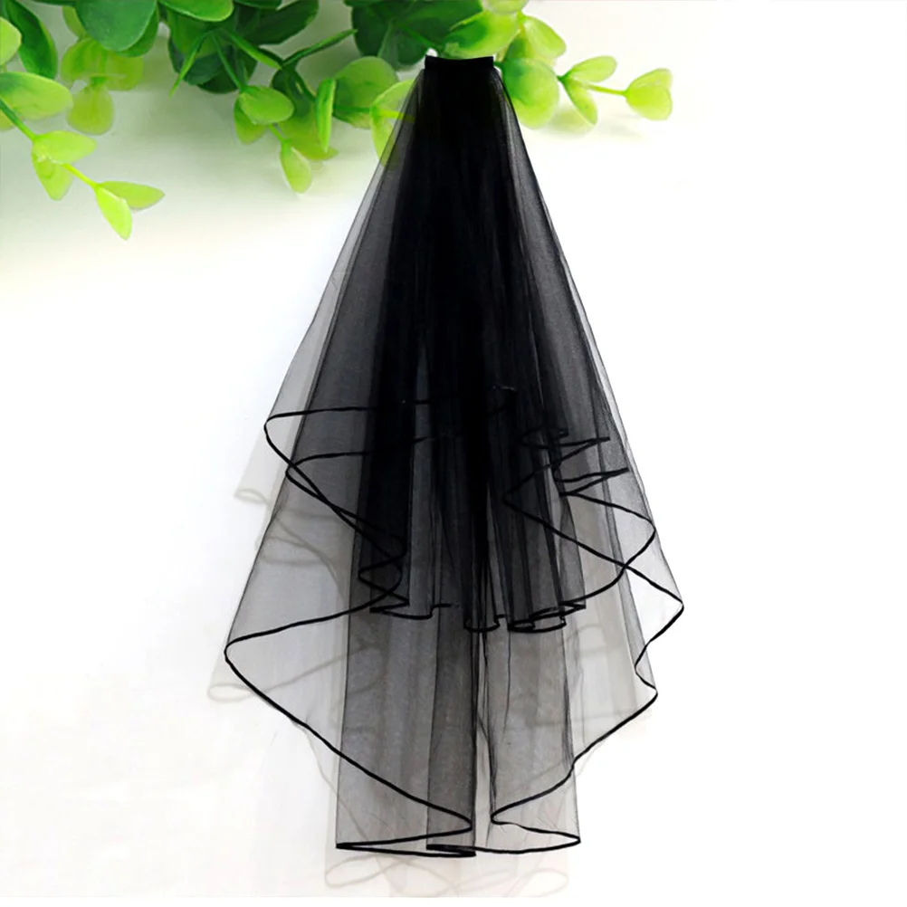 

Retro Black Bride Wedding Veil Long Premium Material with Comb Easy Fixing Attractive Design for Women Ladies Bride Wedding Veil