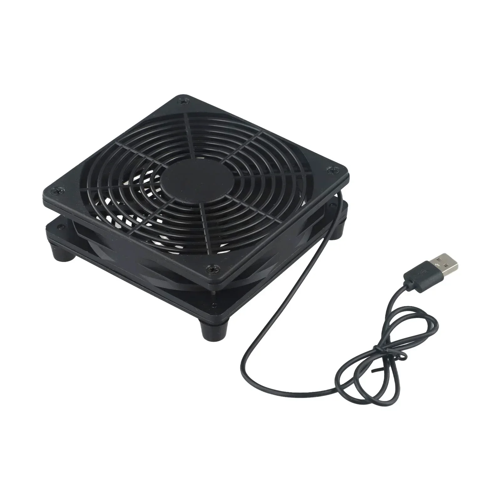 

ABS 120mm 5V USB PC Router Fan High Air Volume Cooling Fan For DVR Modem Router 12*12*4cm Black 1400rpm USB Interface