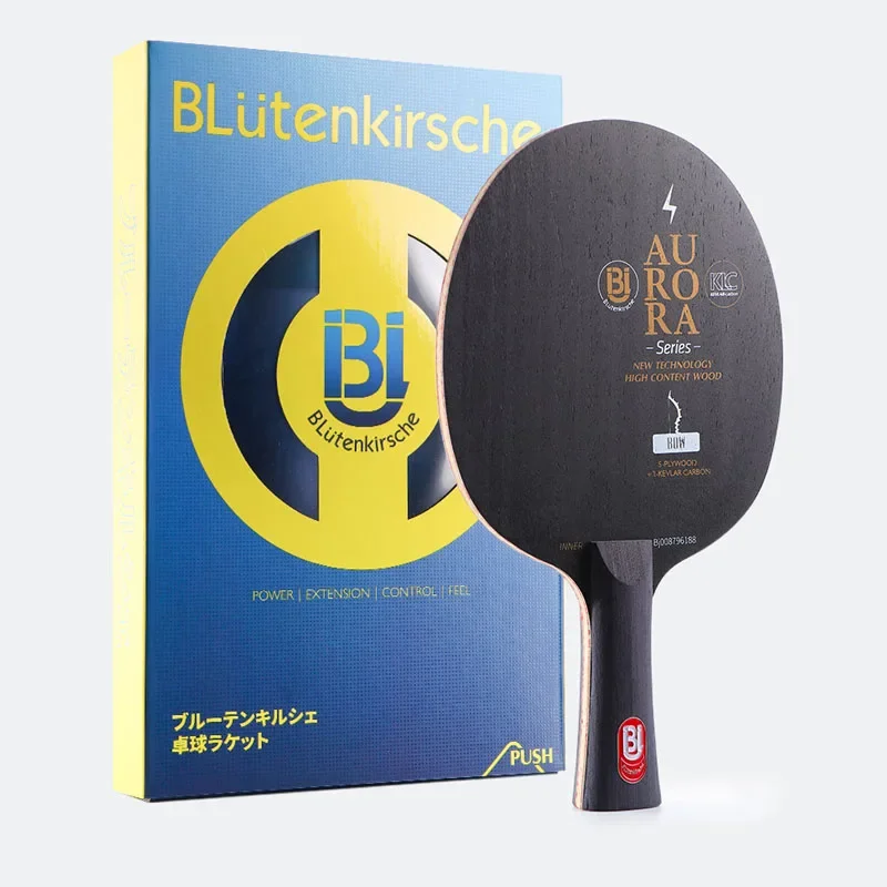 HuIESON Blutenkirsche Table Tennis Rackets Super Ping Pong Blade Lightweight Table Tennis Paddle ALC + 5 Ayus 2 Ply Pink Carbon