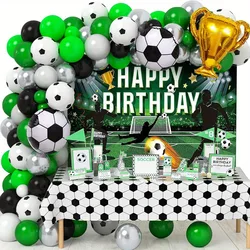 123PCS Football Themed Balloon Arch Set Birthday Party Aluminum Film and Football Balloons for Indoor and Outdoor Decoration