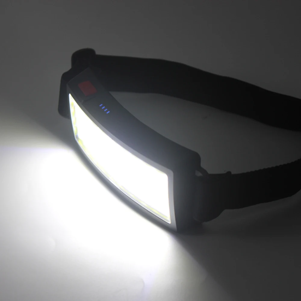 Mini lampe frontale Portable COB, 3 Modes d'éclairage, avec batterie intégrée, Rechargeable par USB