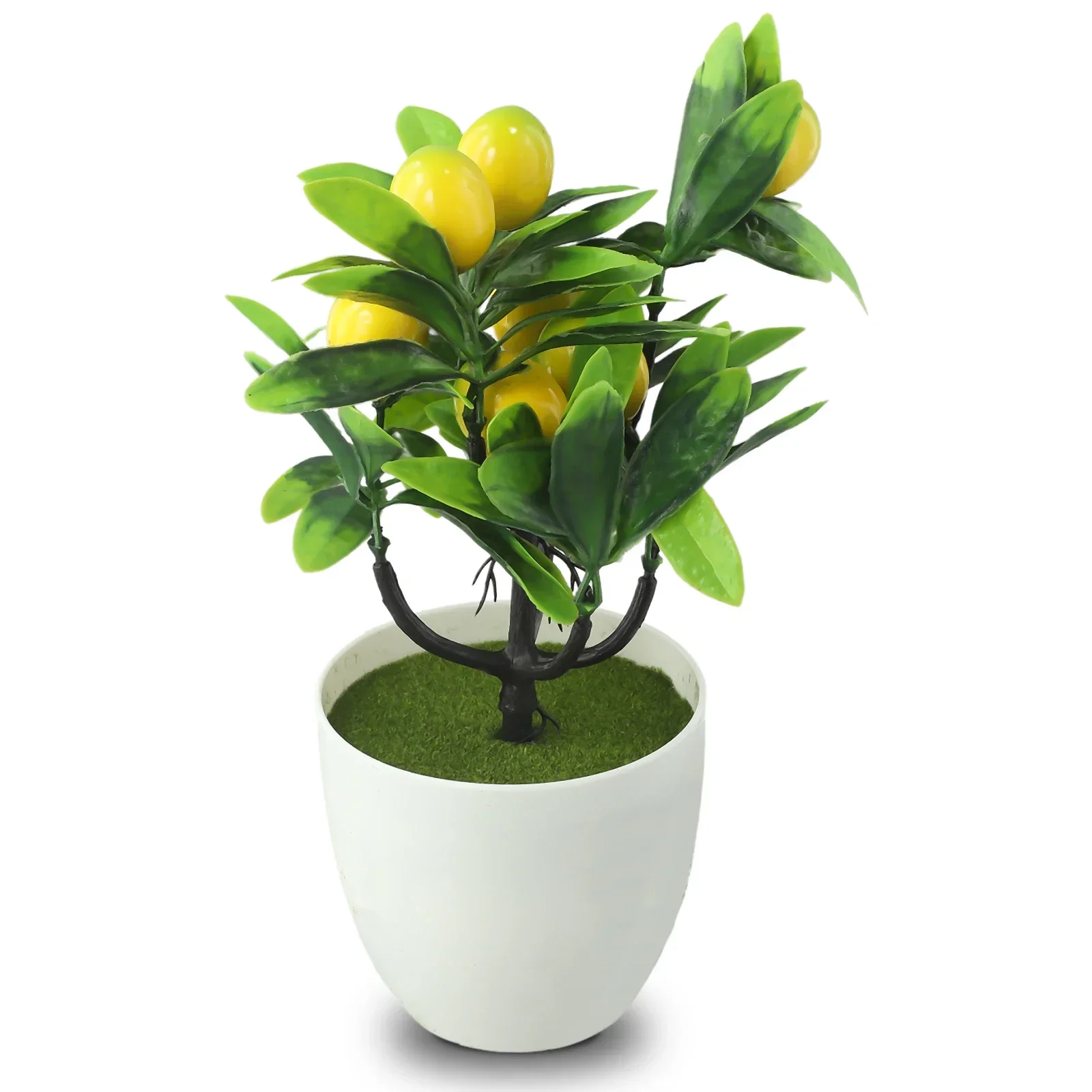 Artificial Lemon Trees  Artificial Potted Flower Fake False Plants Outdoor Yard Garden Home In Pot Decor Kumquat Tree 18cmx24cm