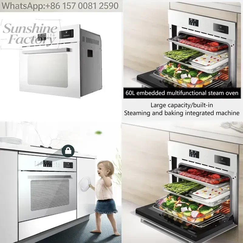 Z High-quality 60L Embedded Steaming Oven Two-in-one Large-capacity White Steaming and Baking Machine