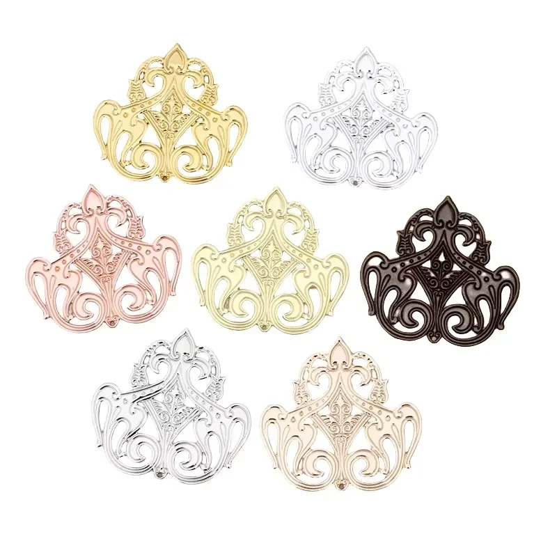 BoYuTe (20 Pieces/Lot) 44*48MM Stamping European Flower Plate Brass Material DIY Jewelry Accessories