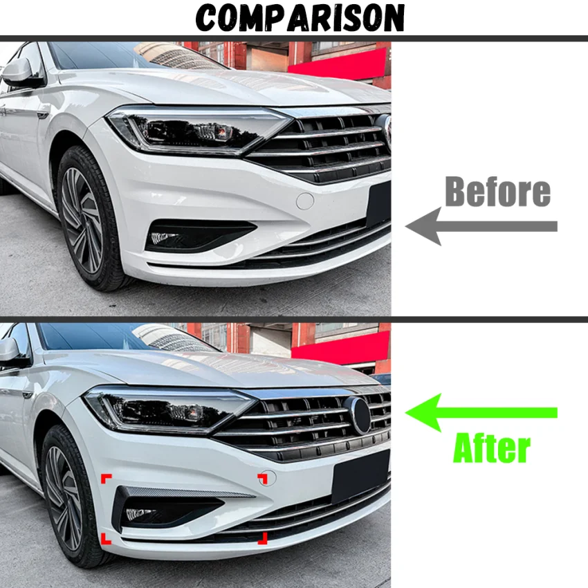 Front Bumper Spoiler Splitter Air Vent Fog Lamp Grille Trim For Volkswagen VW Jetta MK7 GLI S SE SEL R-Line 2019 2020 2021