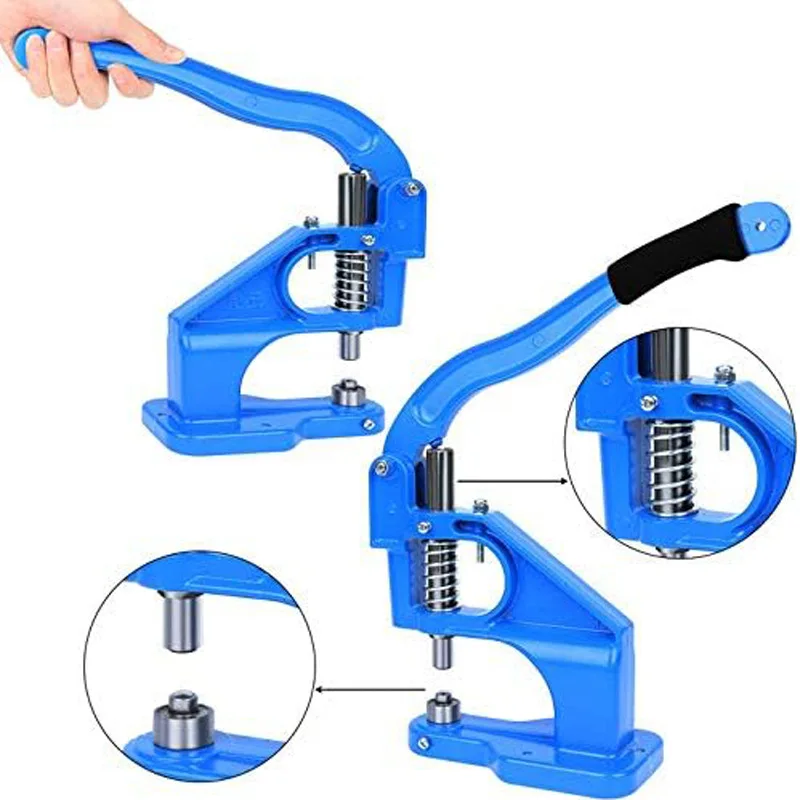 

Manual Hand Press Button Punch Machine for Snap Grommet Rivet Eyelet Fastener Installation in Clothing and Leather Work