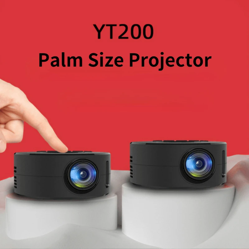 

YT200 LED Mobile Video Mini Projector Home Theater Media Player Kids Gift Cinema Wired Same Screen Projector For Iphone Android