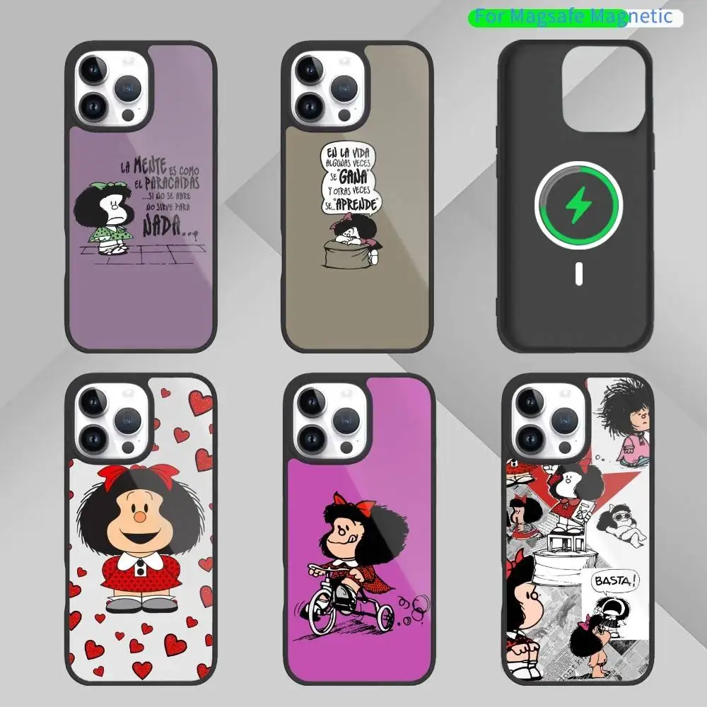 

Hot M-Mafalda Comic Phone Case For iPhone17,16,15,14,13 Plus,Pro Max Magnetic For Magsafe Wireless Charging