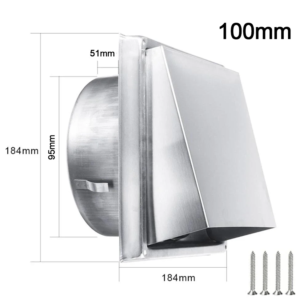 Stainless Steel Air Vent Duct Grill Wall Square Tumble Air Outlet Dryer Extractor Ventilation Cover Fan Outlet