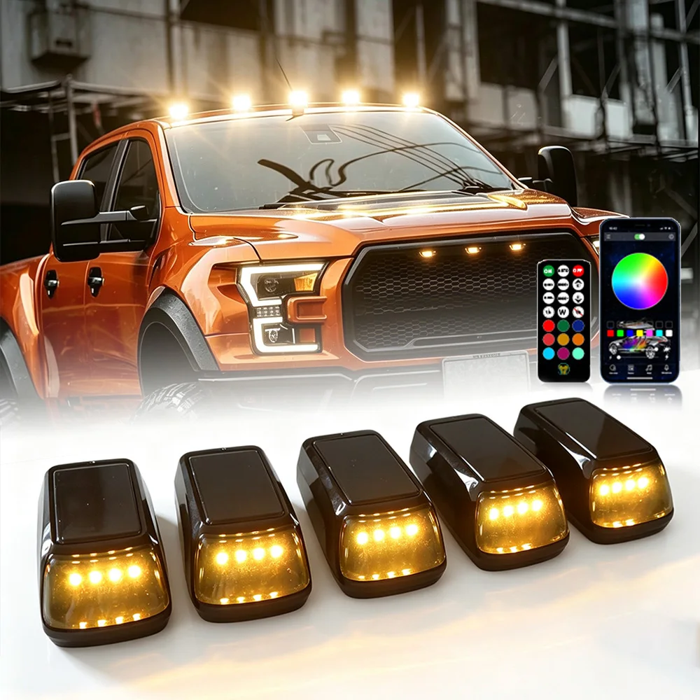 5 Stück APP-Fernbedienung Auto-Dachleuchte 2026 Upgrade RGB Kabineleuchten für LKWs Lampe Kabellos Ohne Bohren USB-Aufladbar Dachmarkierungsleuchte – Detail 8